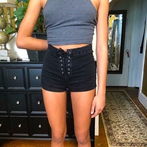 Off black high waisted shorts